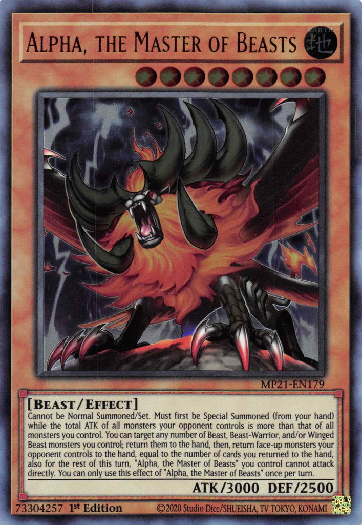 alpha yugioh card Alpha, the Master of Beasts [MP21-EN179] Ultra Rare