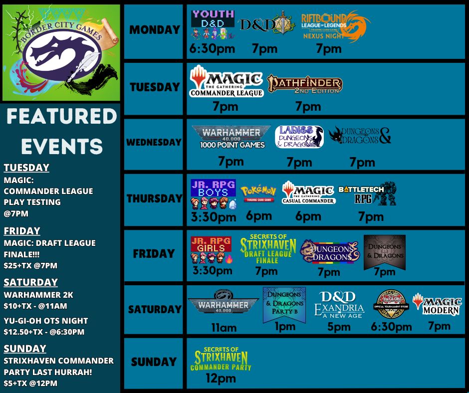 Event Calendar for the Week of June 8th - June 14th 2026