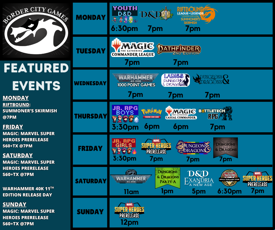 Event Calendar for the Week of June 15th - June 21st 2026