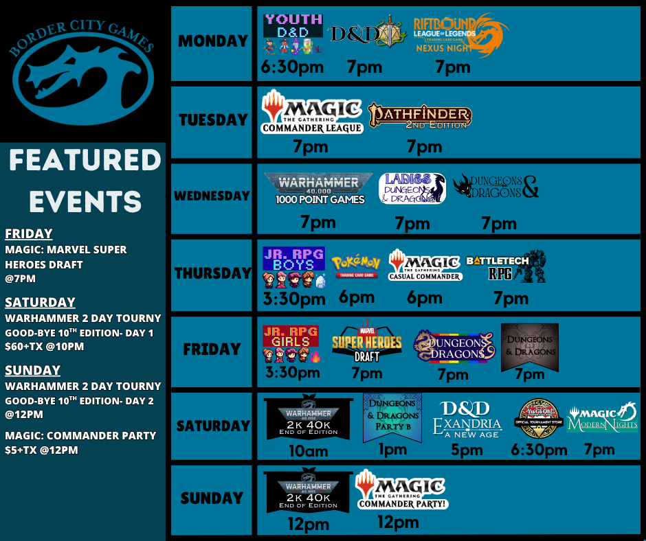 Event Calendar for the Week of June 22nd - June 28th 2026
