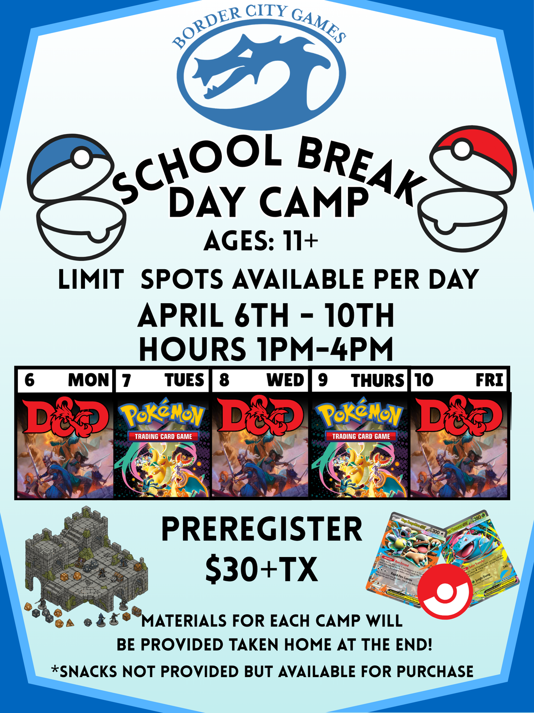 April Border City Games School Break Day Camps