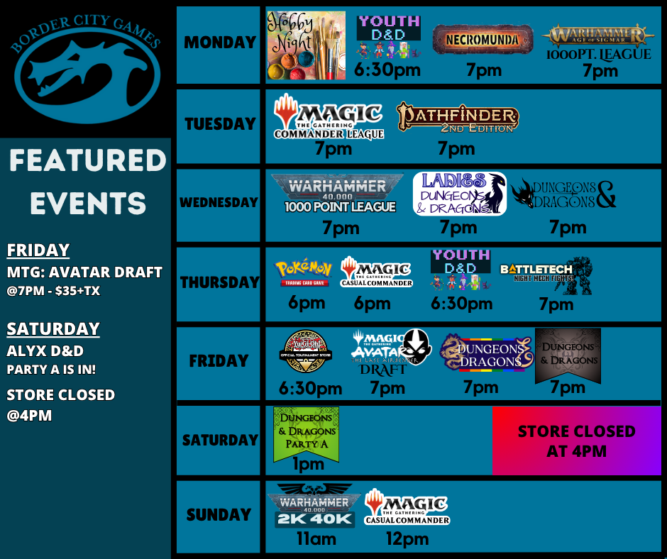 Event Calendar for the Week of November 17th- November 23rd 2025