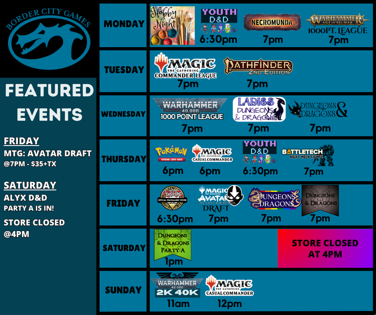 Event Calendar for the Week of November 17th- November 23rd 2025