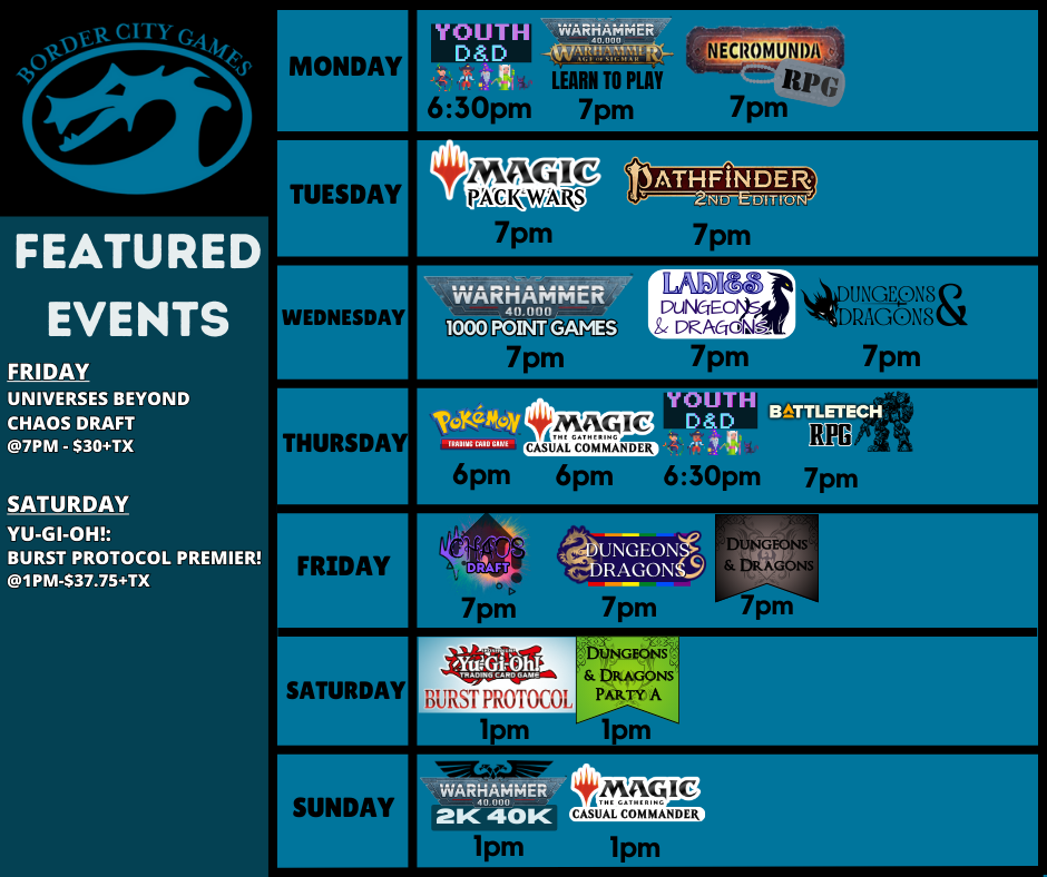 Event Calendar for the Week of January 26th -February 1st 2026