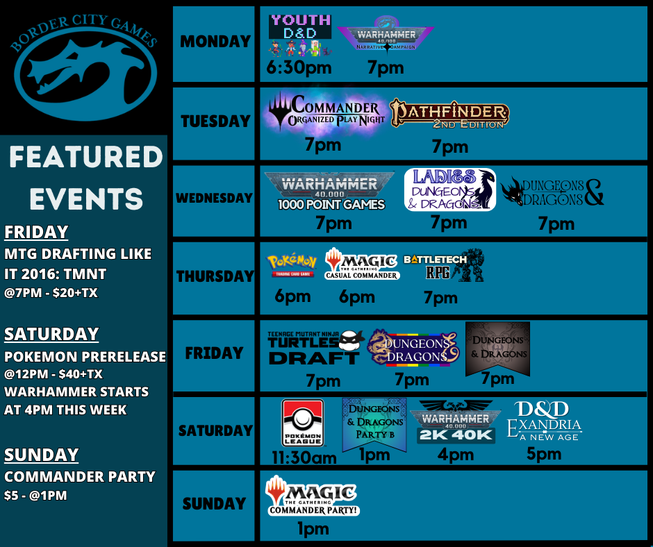 Event Calendar for the Week of March 16th - March 22nd 2026