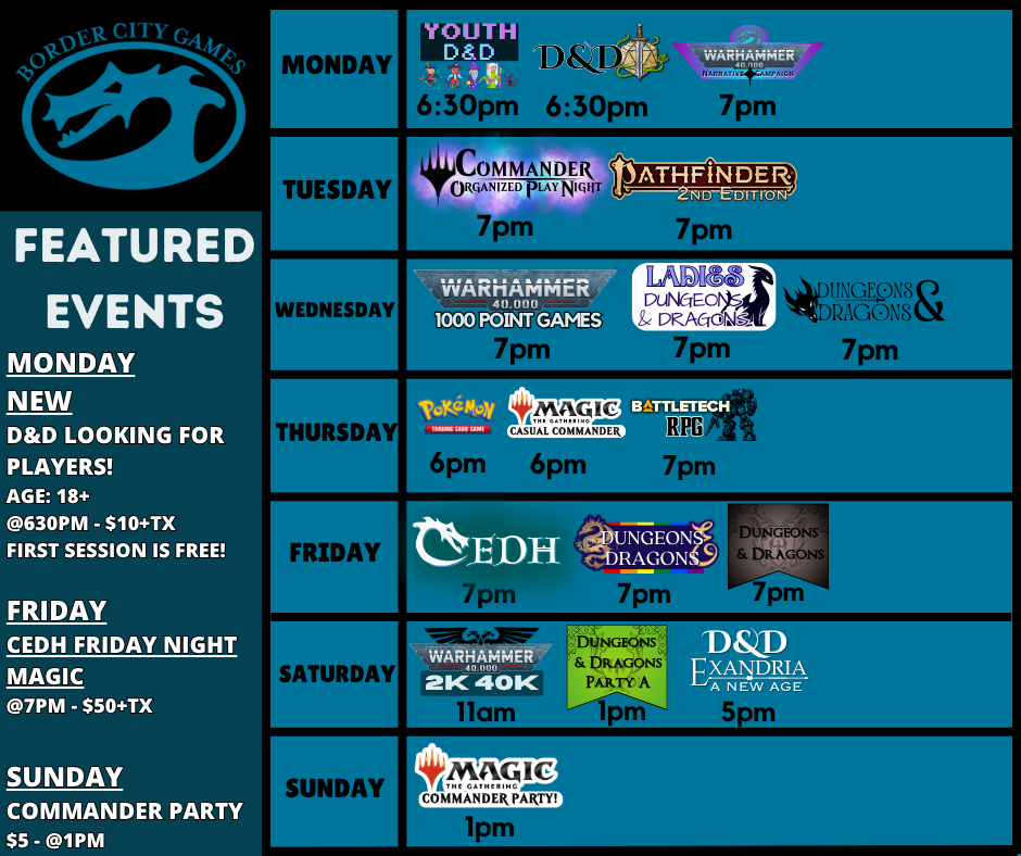 Event Calendar for the Week of March 23rd - March 29th 2026
