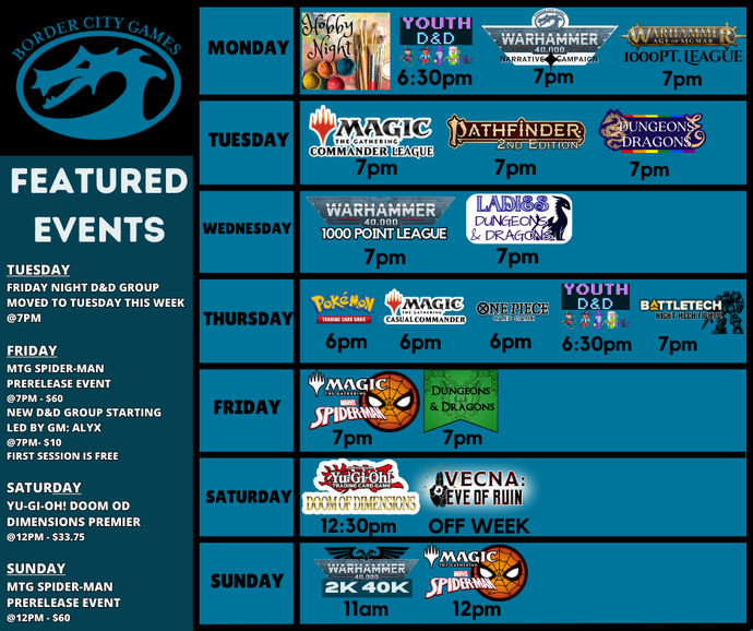 Event Calendar for the Week of September 15th-21st