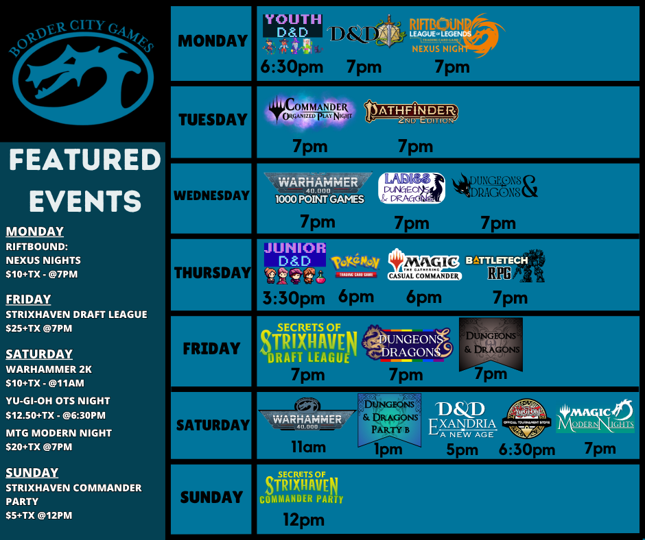 Event Calendar for the Week of May the 11th - May 17th 2026