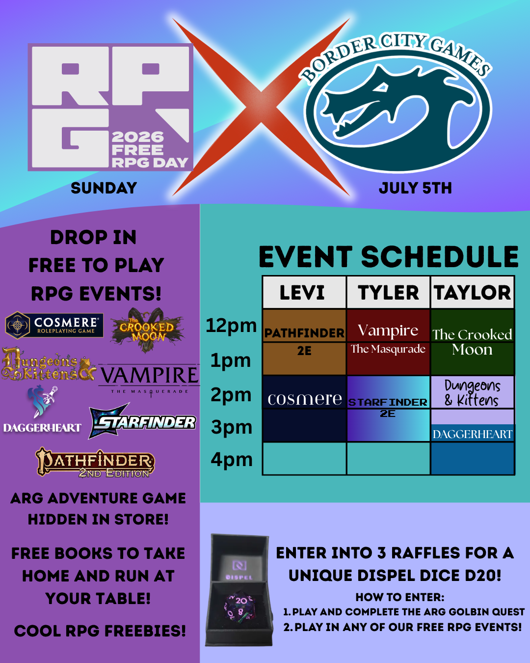 FREE RPG DAY! Sunday July 5th