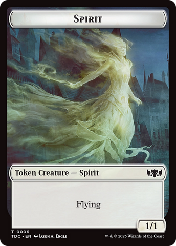 Angel // Spirit Double-Sided Token [Tarkir: Dragonstorm Commander Tokens]