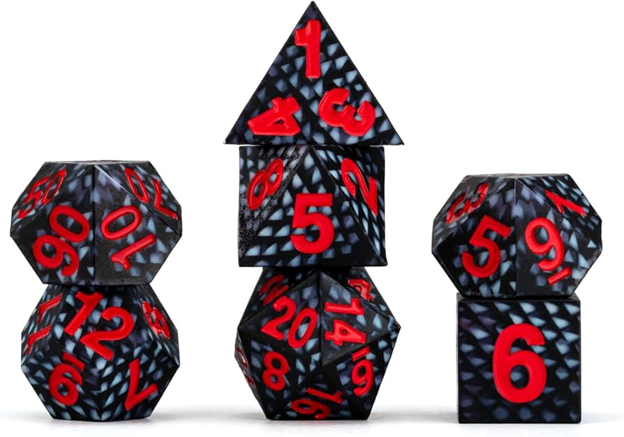 FanRoll 7-die RPG Set - Dragon Storm Silicone