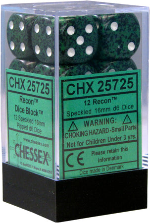 CHESSEX 16MM D6 DICE BLOCK (12 DICE) - SPECKLED