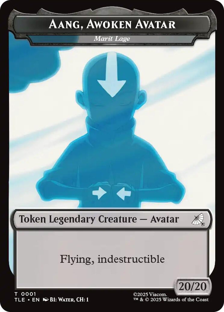 Aang, Awoken Avatar - Marit Lage // Treasure Double-Sided Token [Avatar: The Last Airbender: Eternal-Legal Tokens]