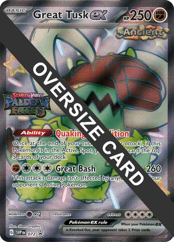 Great Tusk ex (072) (Paldean Fates Stamped Jumbo Card) [Scarlet & Violet: Paldean Fates]
