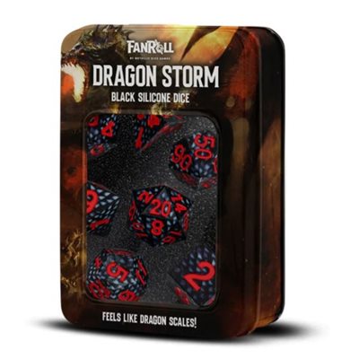 FanRoll 7-die RPG Set - Dragon Storm Silicone