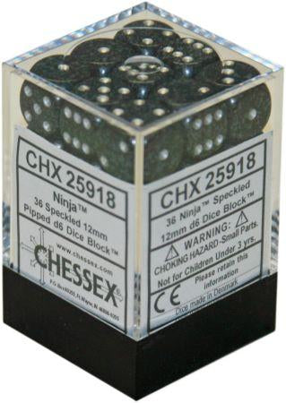 Chessex 12mm D6 Dice Block (36 Dice) *Speckled*