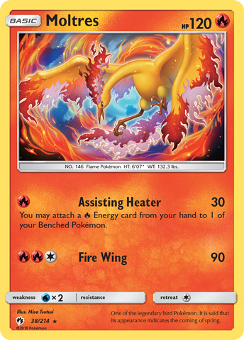 Moltres (38/214) (Reverse Holo) [Sun & Moon: Lost Thunder]