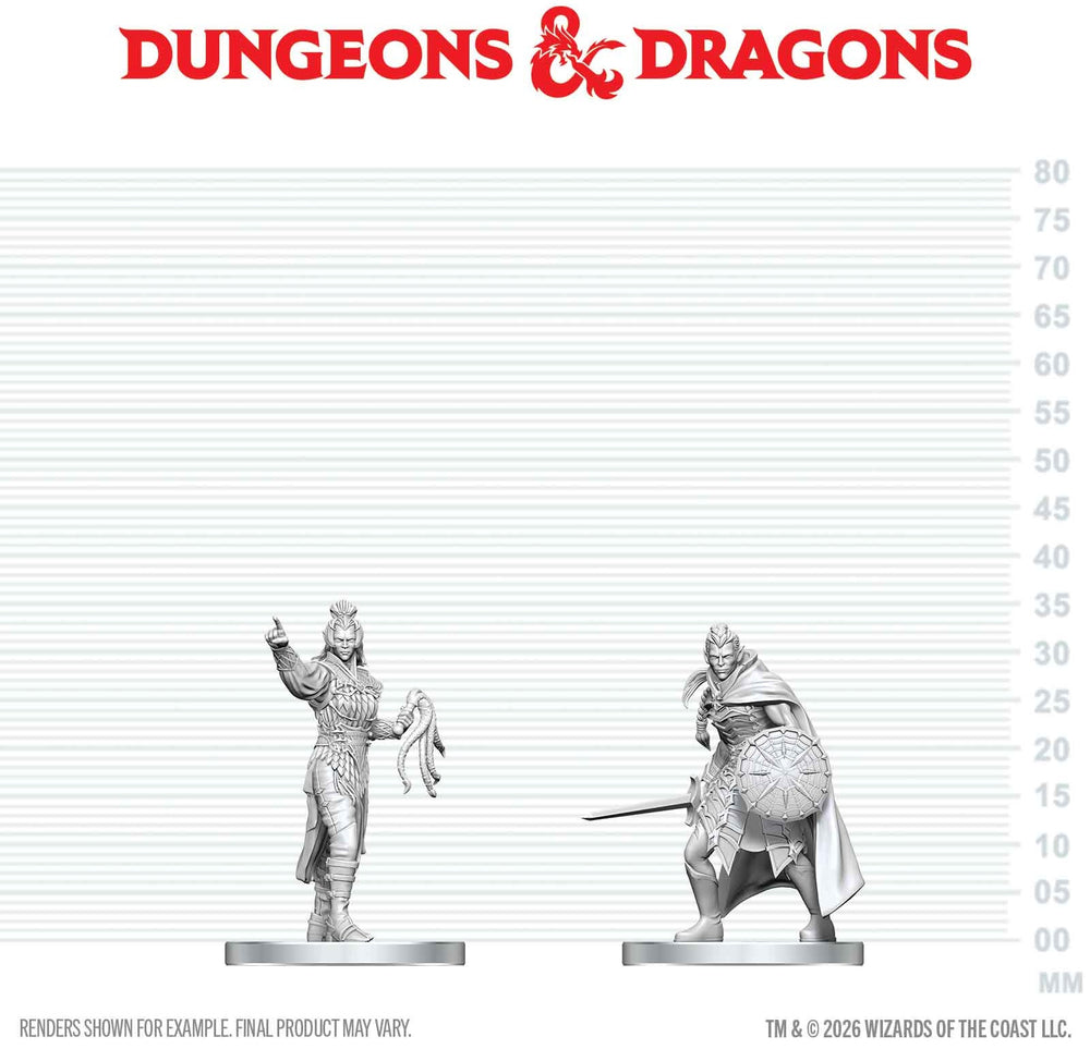 DND UNPAINTED MINIS WV29 DROW ELITE WARRIOR & DROW PRIESTESS OF LOLTH