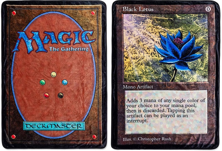 MTG Black Lotus Plush Fleece Blanket (45"X60")