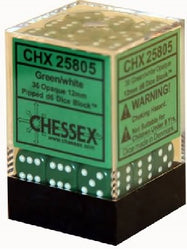 Chessex 12mm D6 Dice Block (36 Dice) *Opaque*