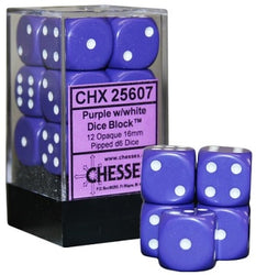 CHESSEX 16MM D6 DICE BLOCK (12 DICE) - OPAQUE