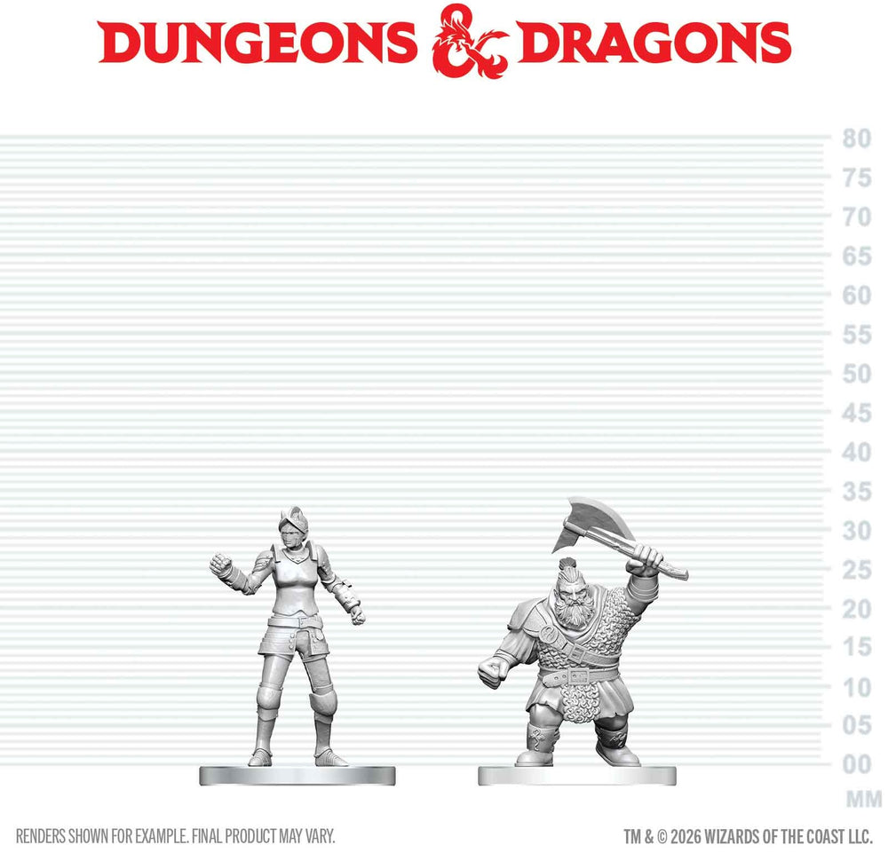 DND UNPAINTED MINIS WV29 CULTIST OF BANE & DWARF ZHENTILAR SOLDIER