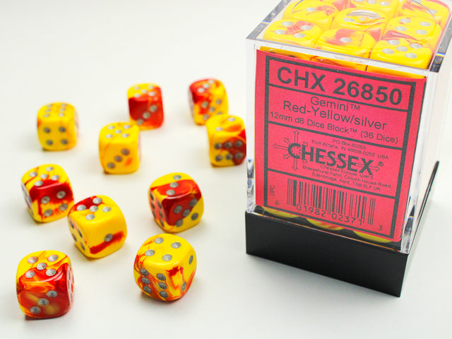Chessex 12mm D6 Dice Block (36 Dice) *Gemini*