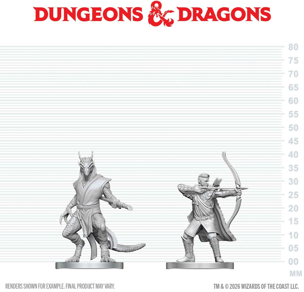 DND UNPAINTED MINIS WV29 ELF RANGER & DRAGONBORN MONK