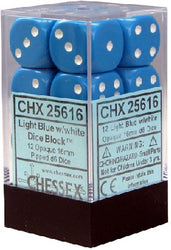 CHESSEX 16MM D6 DICE BLOCK (12 DICE) - OPAQUE