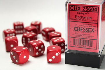 CHESSEX 16MM D6 DICE BLOCK (12 DICE) - OPAQUE