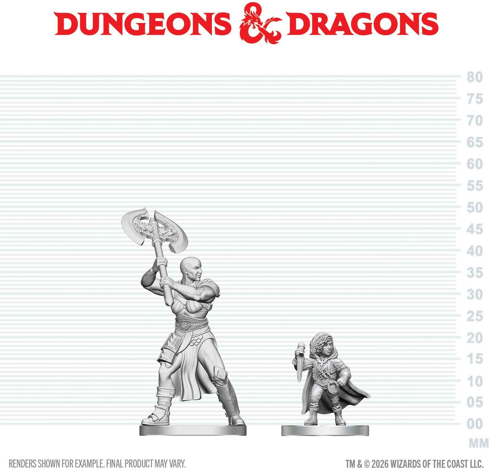 DND UNPAINTED MINIS WV29 GOLIATH BARBARIAN & HALFLING ROGUE