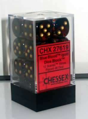 CHESSEX 16MM D6 DICE BLOCK (12 DICE) - SCARAB