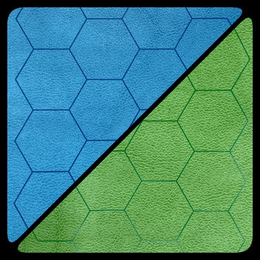 BATTLEMAT 1" HEX REVERSIBLE BLUE-GREEN 26"X23.5"