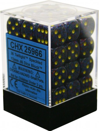 Chessex 12mm D6 Dice Block (36 Dice) *Speckled*