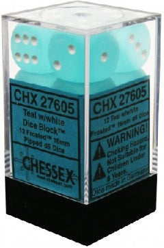 CHESSEX 16MM D6 DICE BLOCK (12 DICE) - FROSTED