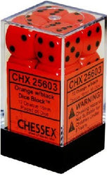 CHESSEX 16MM D6 DICE BLOCK (12 DICE) - OPAQUE