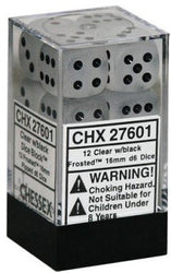 CHESSEX 16MM D6 DICE BLOCK (12 DICE) - FROSTED