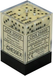 Chessex 12mm D6 Dice Block (36 Dice) *Opaque*
