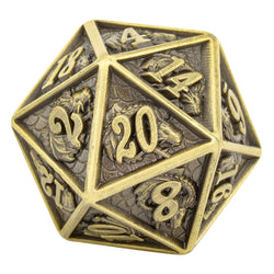 Solid Metal Dragon D20