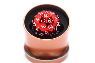 Titan's Fist Metal D60 Dice - Red w/ White