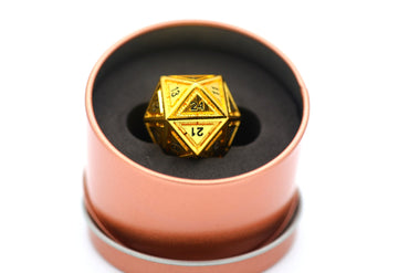 Titan's Fist Metal D24 Dice - Gold w/ Black