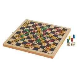 SNAKES and LADDERS - FOLDING WOOD BOARD