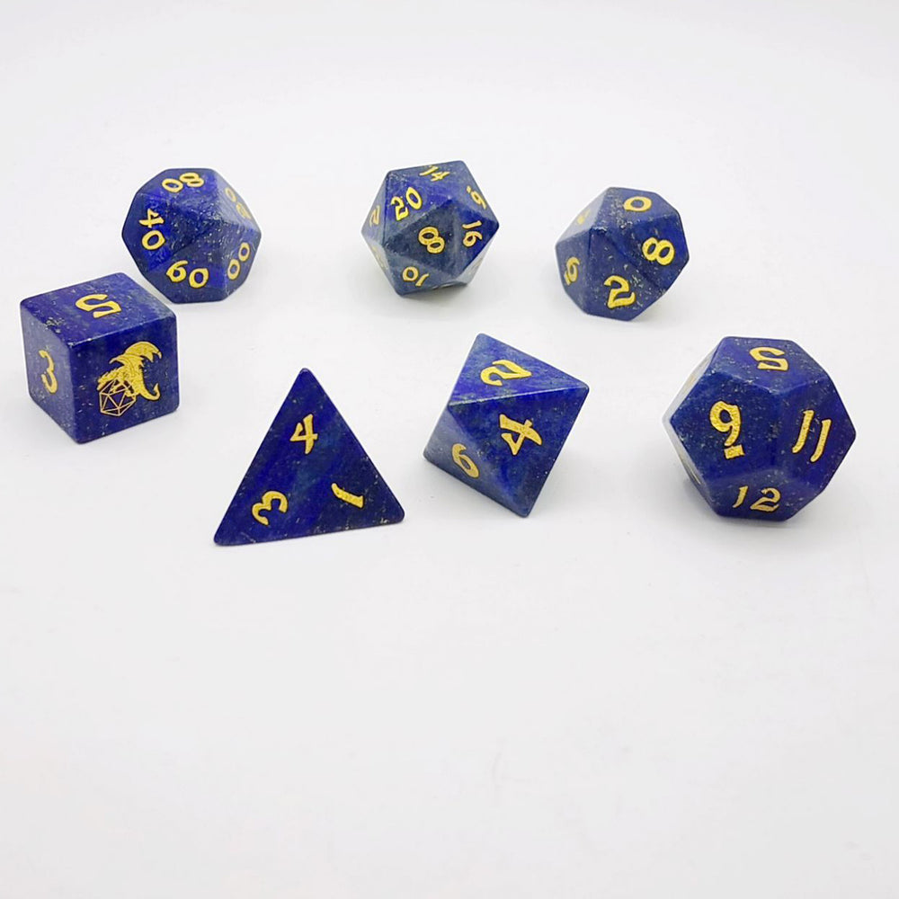 Lapis Lazuli Stone Dice Set