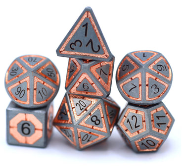 Gun Metal with Rose Gold Chrome Leyline Solid Metal Dice