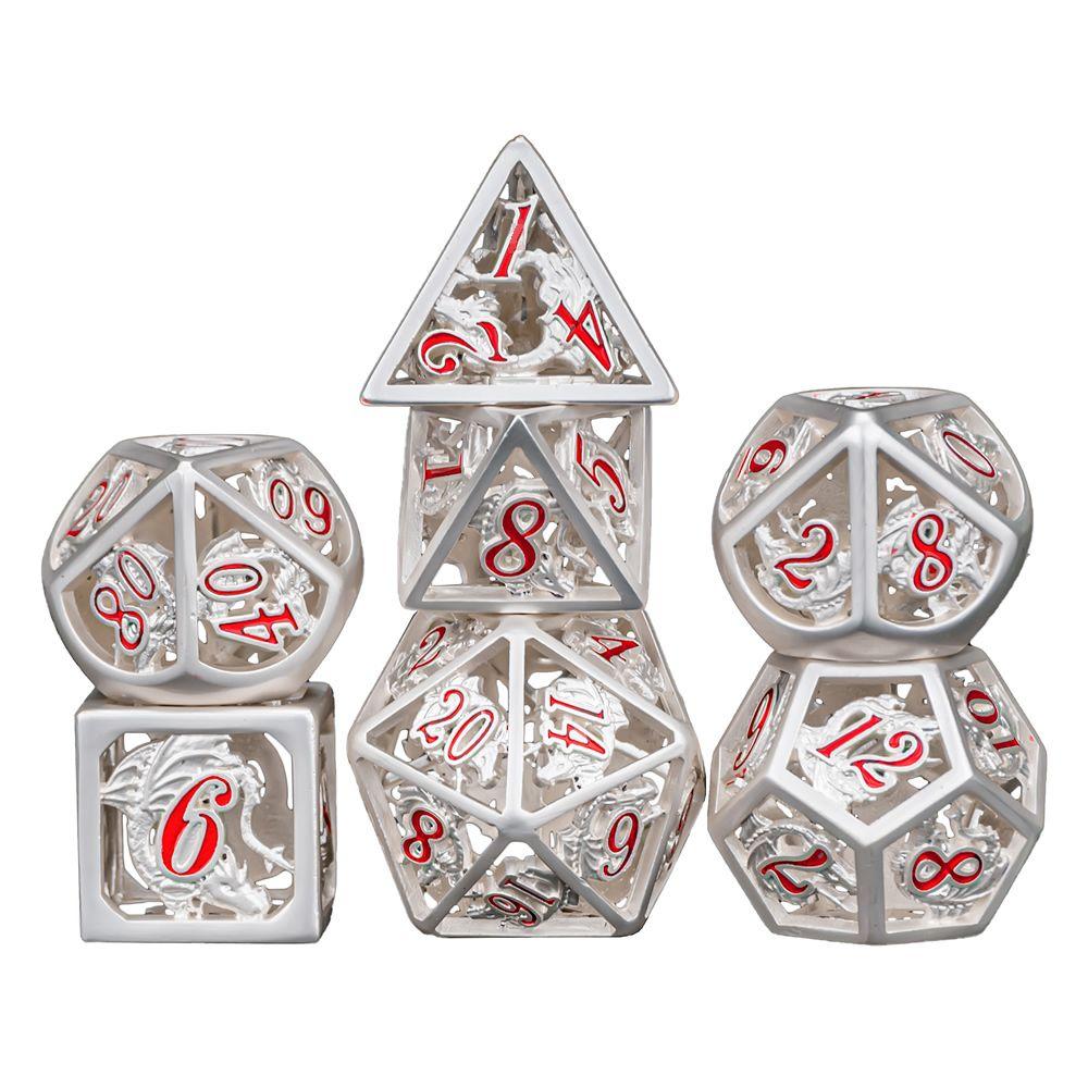 Hollow Metal Dragon Roleplaying Dice