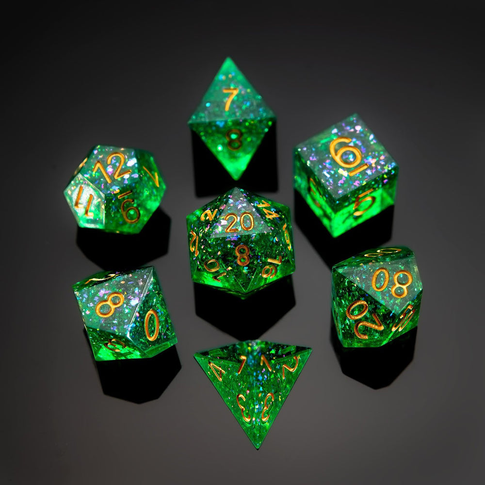 Captured Magic Resin Dice Green