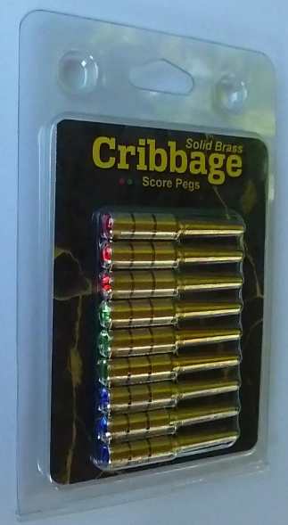 BRASS CRIBBAGE SCORING PEGS - 9 PIECE