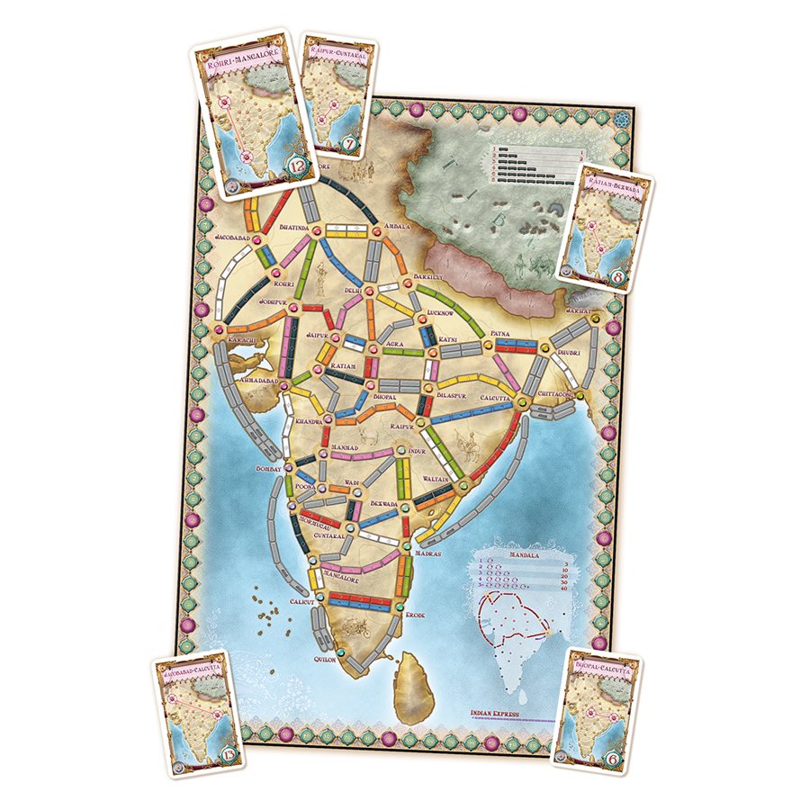 TICKET TO RIDE: MAP #2 - INDIA / SWITZERLAND