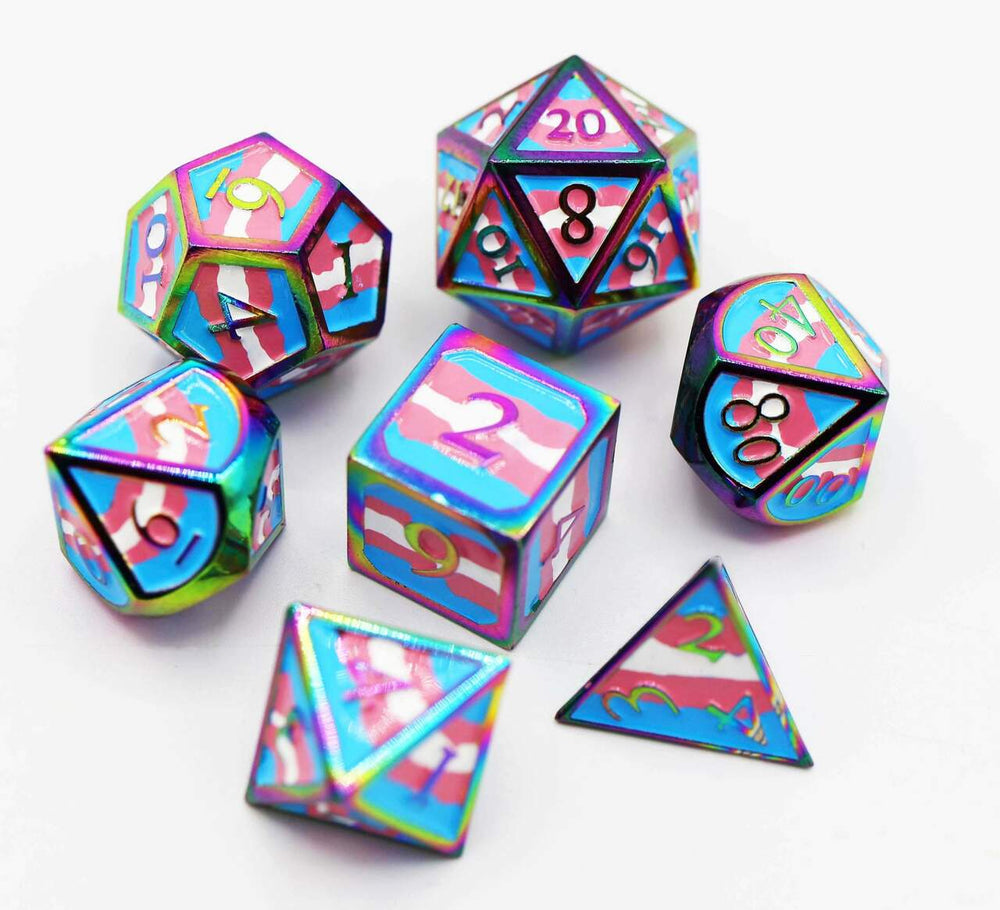 Transgender Pride Metal Dice Set