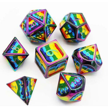 Rainbow Pride Flag - RPG Metal Dice Set